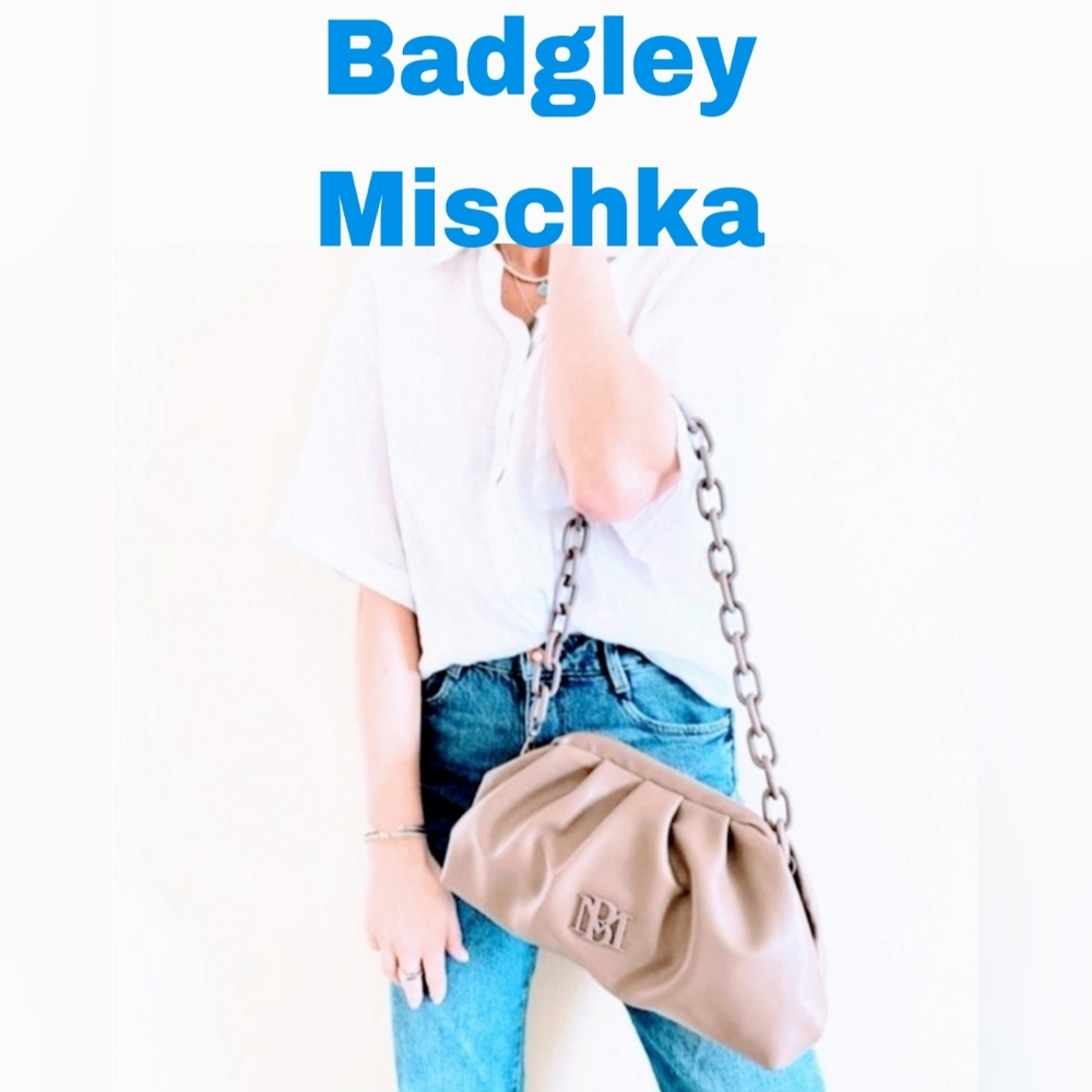 BADGLEY MISCHKA Blue Wrapped Frame Cluth Bag